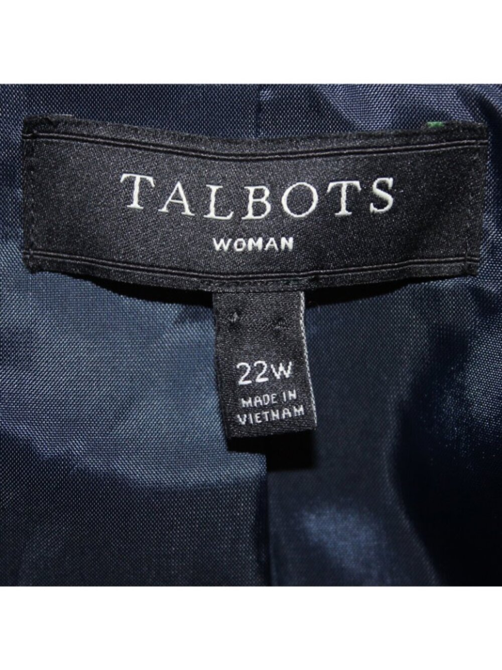 Talbots Jacket Sz 22W Navy Velour Collared Pockets Cotton Polyester Jacket - Picture 6 of 9